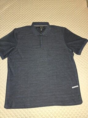 XXL - Kenneth Cole Men's Navy Blue Zip-Up Collared Sweater (CLEAN)
